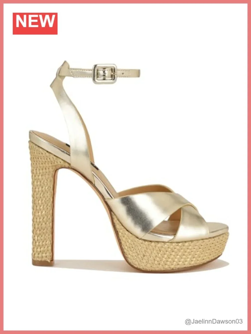 Nine West Weston Faux Leather Block Heel Sandals with Adjustable Ankle Strap